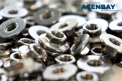 Acenbay stainless steel wide-flange nuts; component detail, not the package quantity