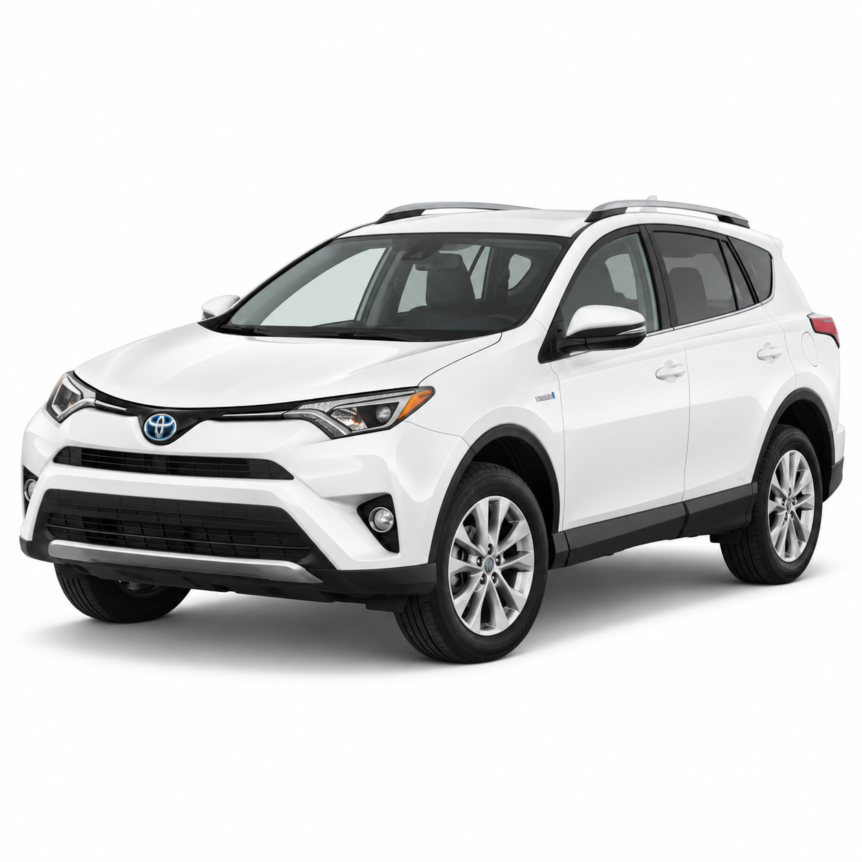 Illustrative white rav4-hybrid-xa40 vehicle. Styling varies by model year; not battery kit contents.