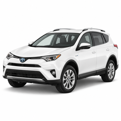 Illustrative white rav4-hybrid-xa40 vehicle. Styling varies by model year; not battery kit contents.