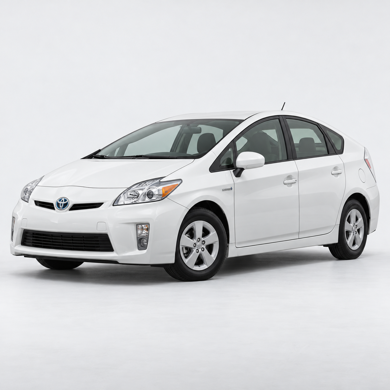 White Toyota Prius Gen 3 liftback — illustrative vehicle reference, not battery contents