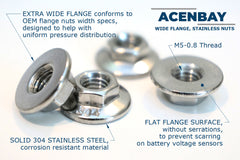 Acenbay 2004–2015 Toyota Prius Gen 2 & Gen 3 Polished Copper Bus Bars & SS Nuts set (28 Modules)
