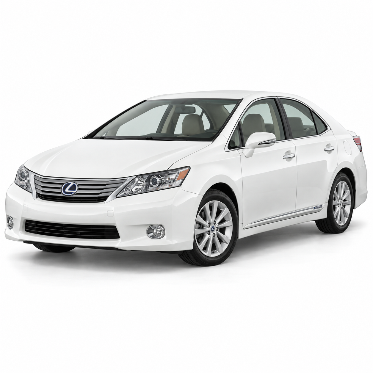 Illustrative white hs250h-anf10 vehicle reference; styling varies by year. Not battery kit contents.