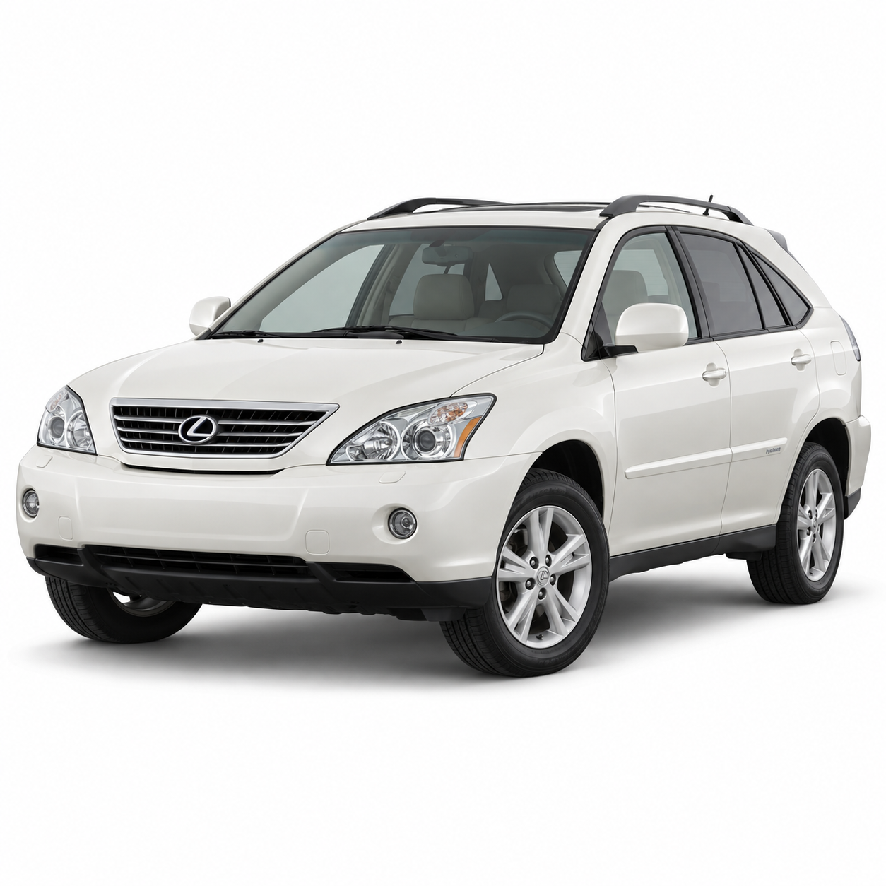 Illustrative white Lexus RX400h XU30 vehicle; not battery kit contents.