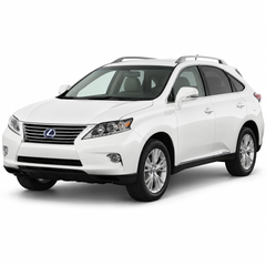 Illustrative white third-generation Lexus RX450h; body styling varies by model year. Vehicle reference, not battery kit contents.