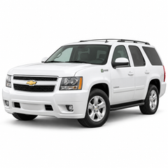 Illustrative white tahoe-hybrid-gmt900 vehicle. Styling varies by model year; not battery kit contents.